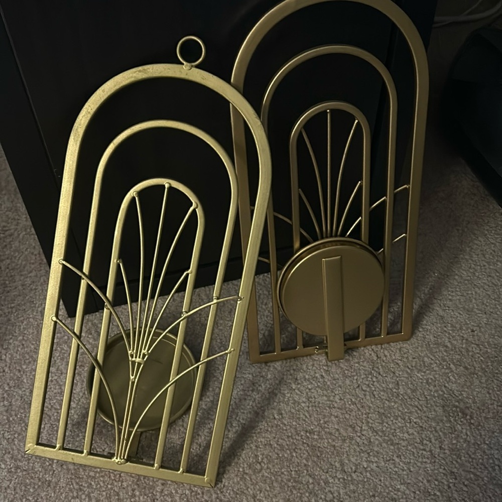 Gold candle holders